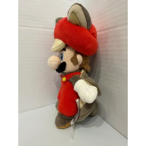 Super Mario Bros. Tanooki Mario Flying Squirrel Red Overalls 9" Buddy Nintendo - Picture 5 of 9